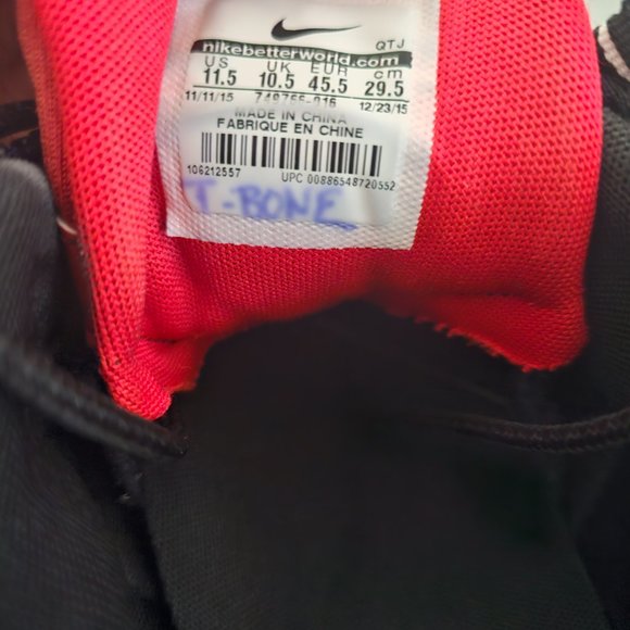 Nike Air Max 95 Black Essential Challenge Red Shoes Sneakers Men's size 11.5 - Picture 4 of 6